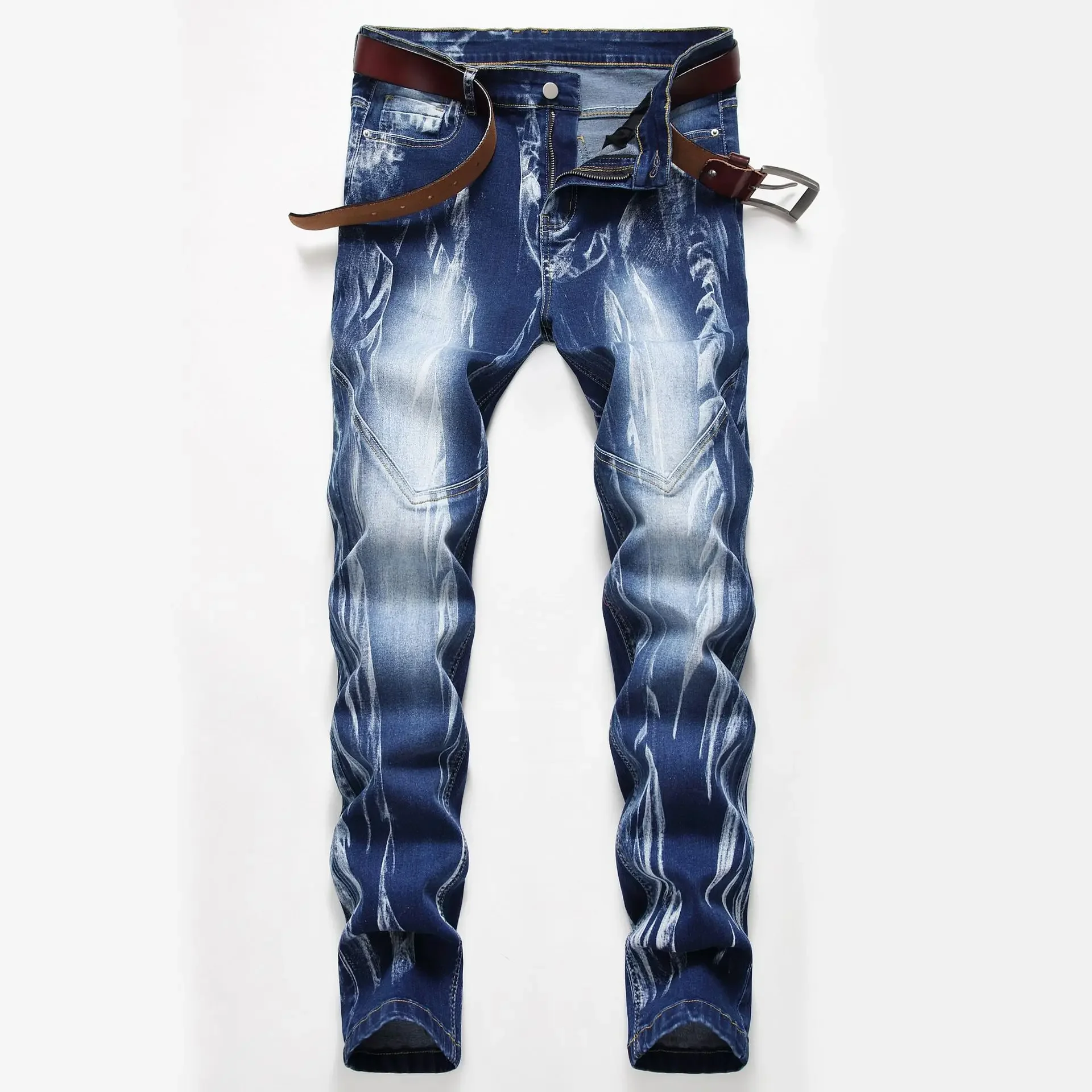 Streetwear Brand Denim - أزياء طباعة الرجال مرونة ضئيلة نحيل