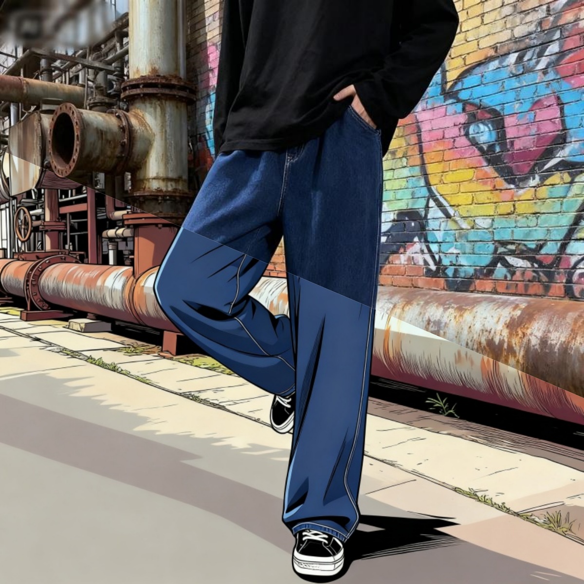 Streetwear Brand Denim - الكورية نمط الشارع الشهير موضة جديدة