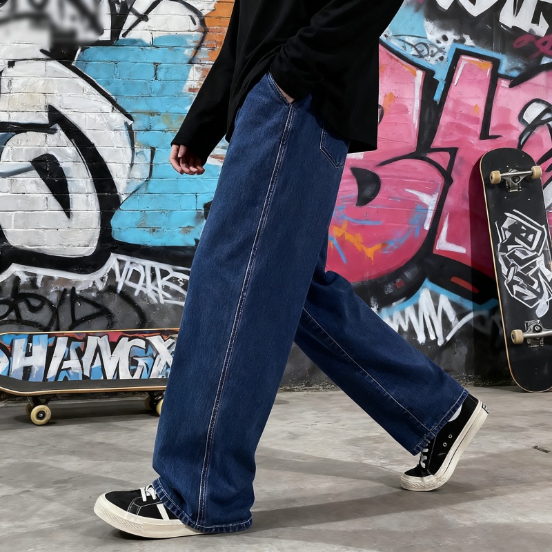 Streetwear Brand Denim - جديد 2025 جينز فضفاض للرجال على