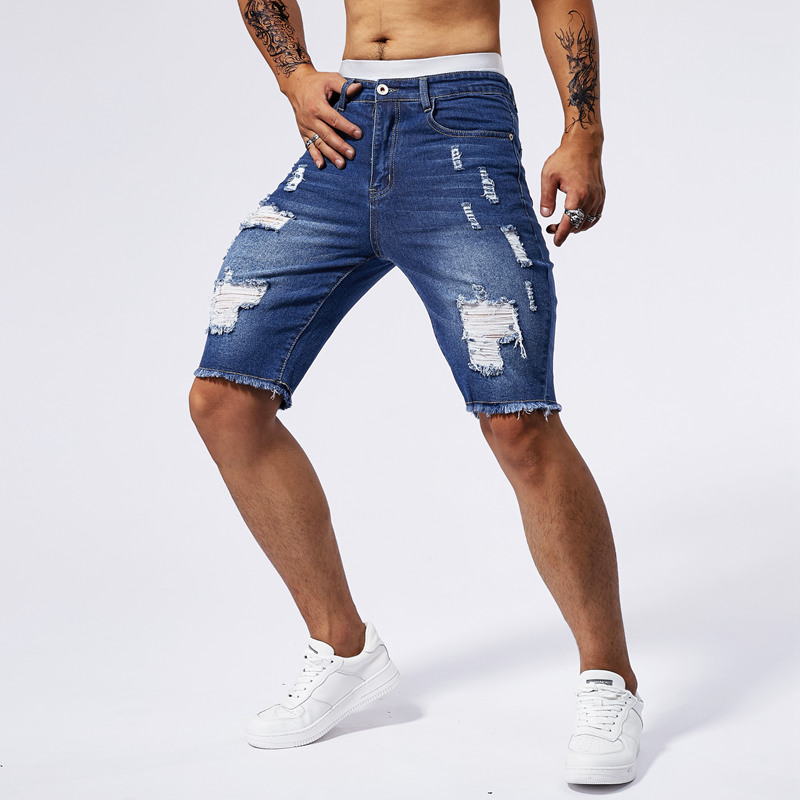 2025 صيف جديد الرجال ممزق الدي - مراجعة Streetwear Brand Denim وسعره