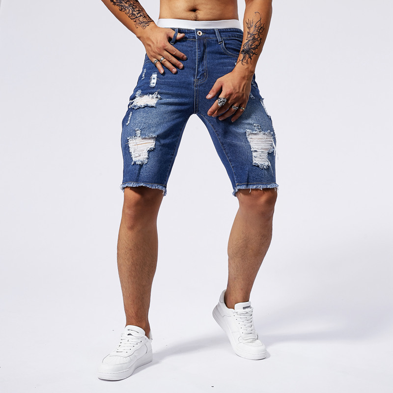 2025 صيف جديد الرجال ممزق الدي - مراجعة Streetwear Brand Denim وسعره